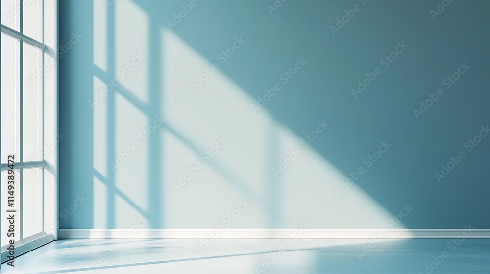 A workstation at home with a blue wall for a copy or mockup area. Generative Ai A workstation at home with a blue wall for a copy or mockup area. Generative Ai