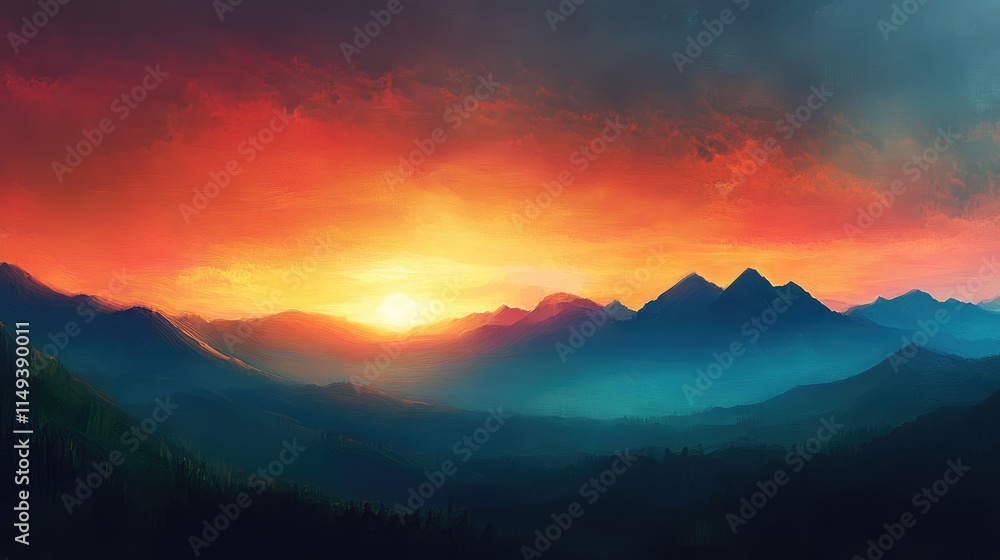 Obraz premium sunset in the mountains