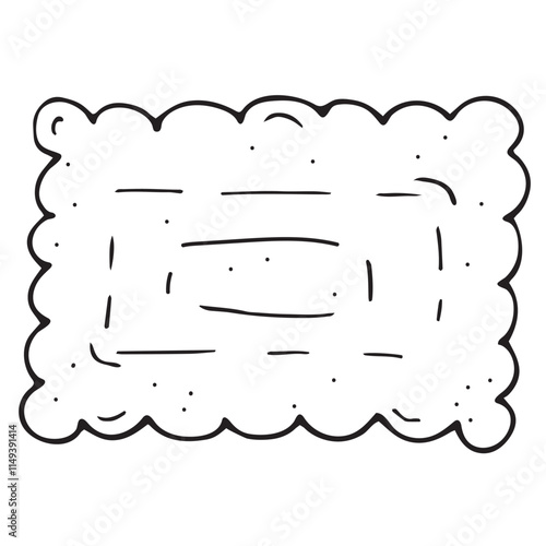 delicious cookies, crispy cracker, vector black and white doodle element, coloring book, cute design element