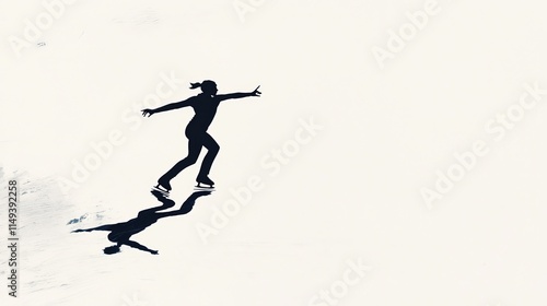 Wallpaper Mural a minimalist sketch of a figure skater Torontodigital.ca