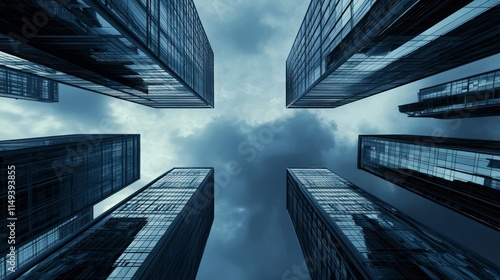 Dystopian Corporate Overlord - A Haunting Vision of Corporate Domination in a Futuristic Cityscape