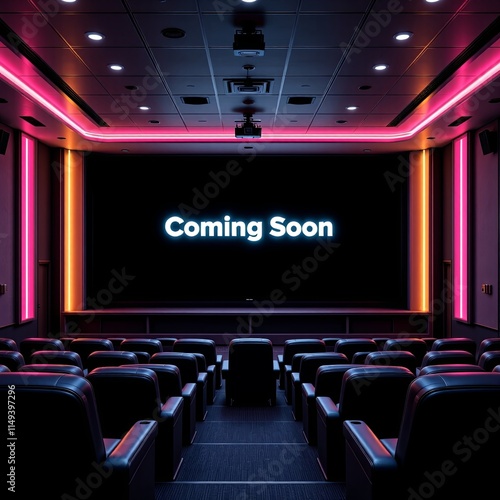 modern cinema interior vaporwave coming soon immersive cinema experience with vaporwave aesthetics copy space