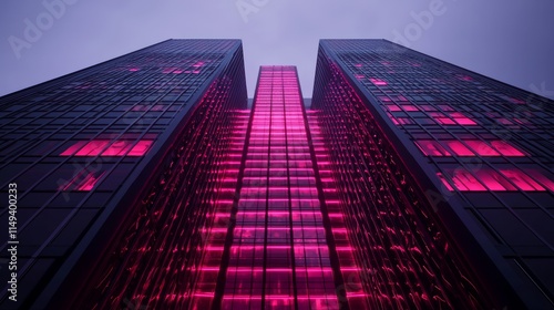 Wallpaper Mural Corporate Tyranny: Sinister Skyscraper Dominating Dusk Cityscape Torontodigital.ca