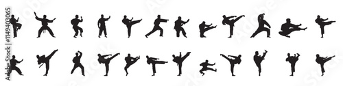 martial art silhouettes