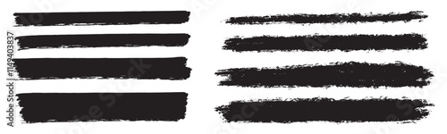 set ink brush strokes brushes lines black paint grungy hand drawn graphic element isolated