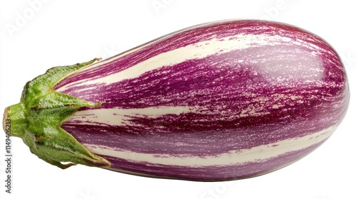 Wallpaper Mural Striped Eggplant, Fresh Vegetable, Isolated on White Torontodigital.ca