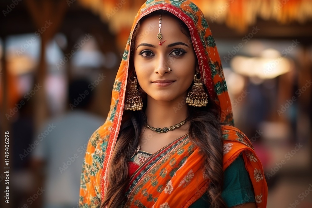 Beautiful indian woman wearing sari and hindu costume. Beautiful indian woman wearing sari and hindu costume.