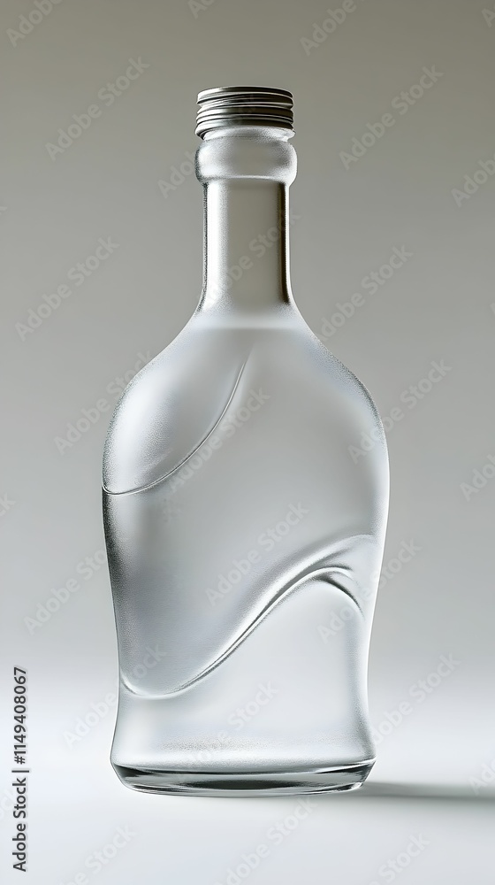 Elegant Glass Bottle 3D Render Elegant Glass Bottle 3D Render