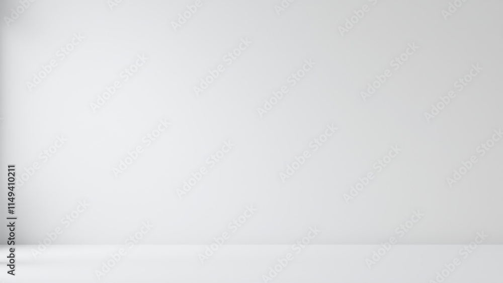 A minimalist white room with subtle light showcasing a blank wall ideal for product placement or design presentation A minimalist white room with subtle light showcasing a blank wall ideal for product placement or design presentation
