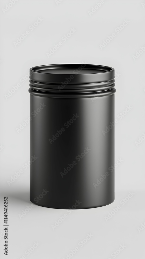 3D Render Black Cylinder Container Mockup 3D Render Black Cylinder Container Mockup