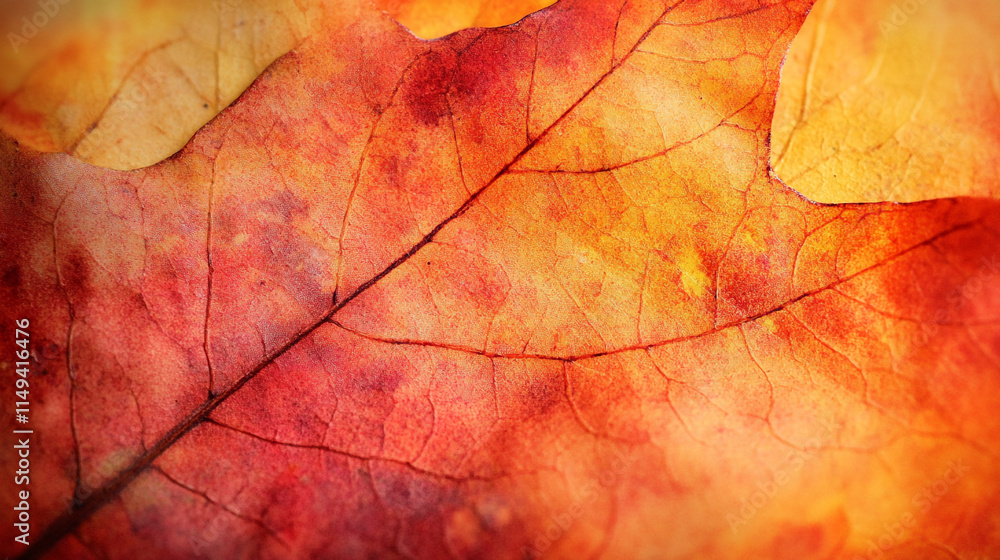Colorful autumn leaf displaying vibrant hues of red and orange, capturing seasonal beauty in nature Colorful autumn leaf displaying vibrant hues of red and orange, capturing seasonal beauty in nature