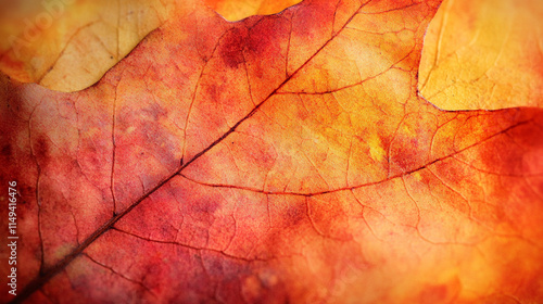 Wallpaper Mural Colorful autumn leaf displaying vibrant hues of red and orange, capturing seasonal beauty in nature Torontodigital.ca