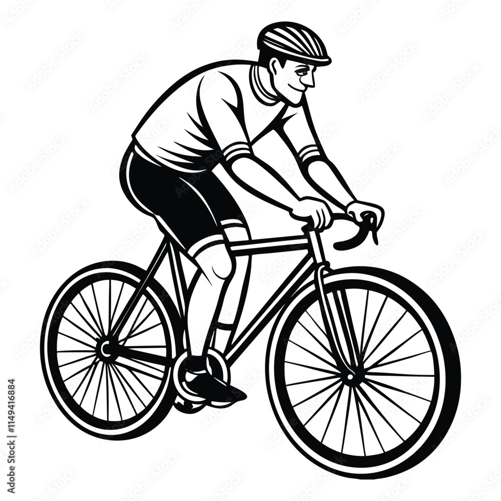 Fototapeta premium man riding bike illustrations vector graphics
