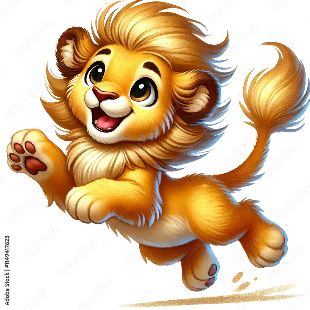 Obraz premium Cute lion cub clipart, Cute baby lion graphics