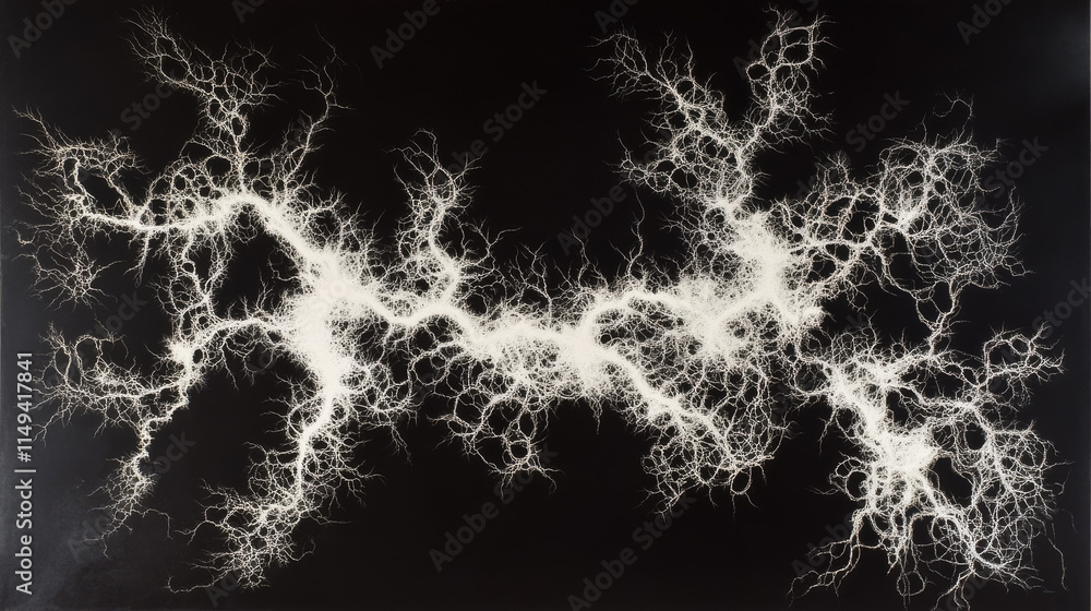 Naklejka premium Lichtenberg Figure: Intricate Electrical Discharge Patterns