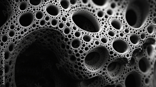 Apollonian Gasket Fractal: 3D Rendering, Hyperrealistic Macro, High Contrast, Dramatic Shadows, Intricate Patterns photo