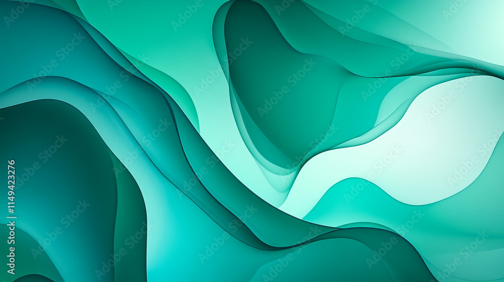 Fototapeta premium Abstract waves create a soothing turquoise pattern ideal for modern design projects and art backgrounds