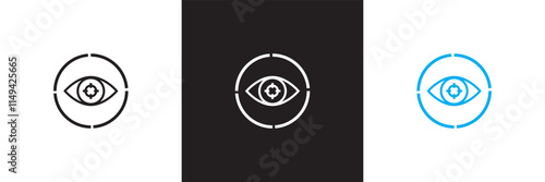 Eye scanner icon or symbol.  Vector illustration. isolated on white and black background. EPS 10
