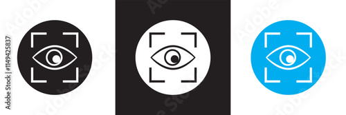 Eye scanner icon or symbol.  Vector illustration. isolated on white and black background. EPS 10
