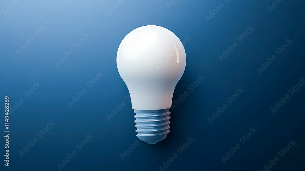 Minimalist design of a classic light bulb against a blue background Minimalist design of a classic light bulb against a blue background