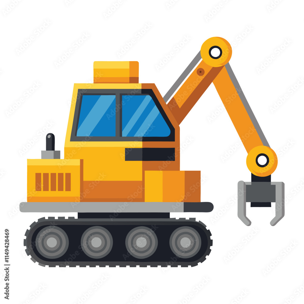 vector mechanical loader on white background vector mechanical loader on white background