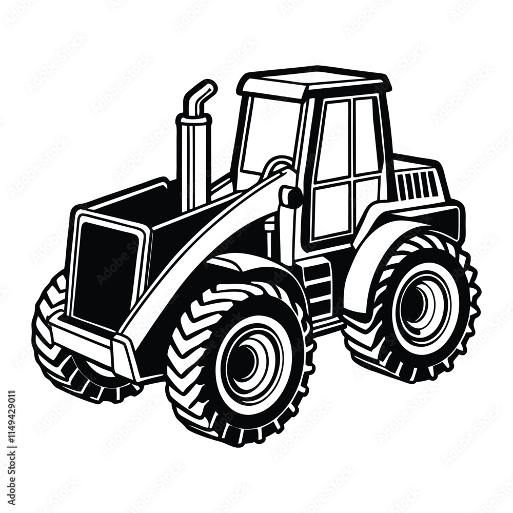 Naklejka premium vector mechanical loader on white background