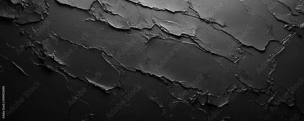 Empty black cracked stone floor studio room background Empty black cracked stone floor studio room background