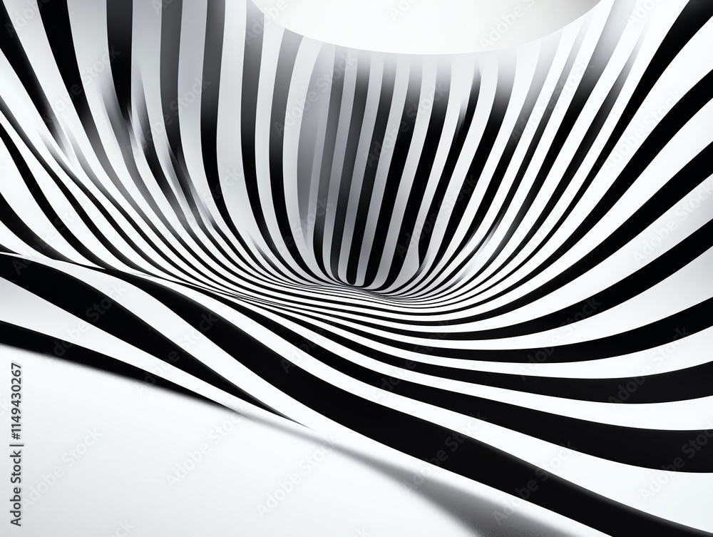 Naklejka premium Simple blackandwhite abstract lines forming geometric shapes, modern design