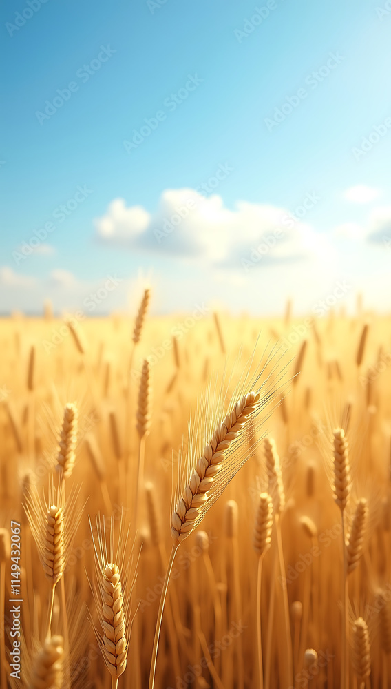 Golden wheat field swaying in the breeze under a clear blue sky, with warm sunlight casting a soft glow, creating a rustic and picturesque HD phone wallpaper
Golden wheat field swaying in the breeze under a clear blue sky, with warm sunlight casting a soft glow, creating a rustic and picturesque HD phone wallpaper