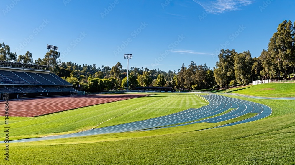 Naklejka premium Where Champions Are Made: A Panoramic View of the Vibrant Stadium