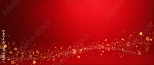 Festive Christmas Red Background with Radiant Golden Rays Abstract Holiday Illustration