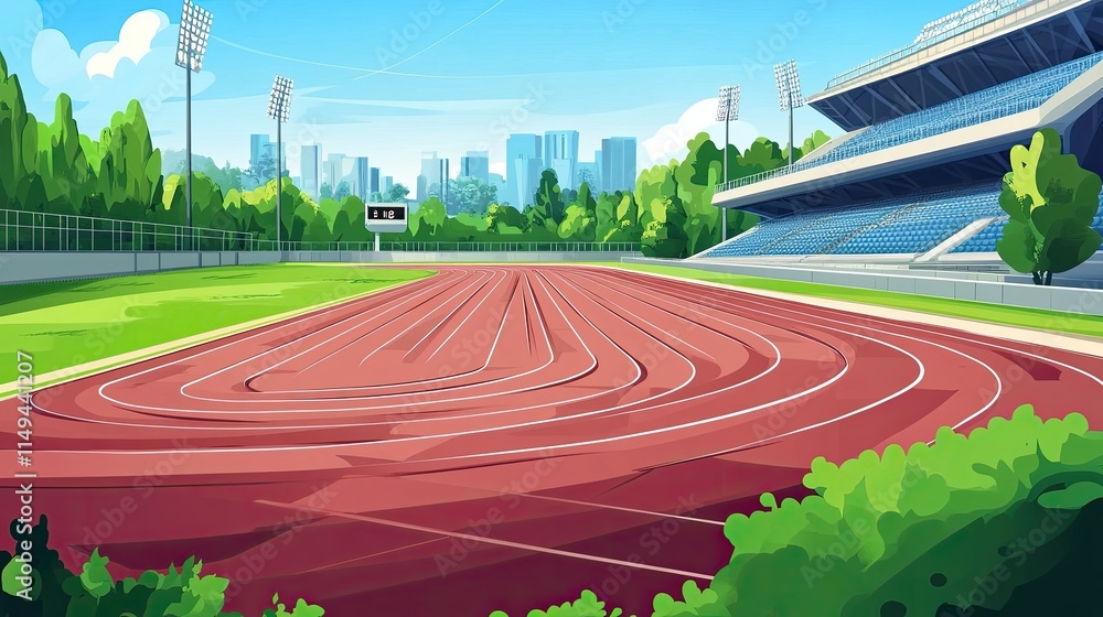 Obraz premium Where Champions Are Made: A Panoramic View of the Vibrant Stadium