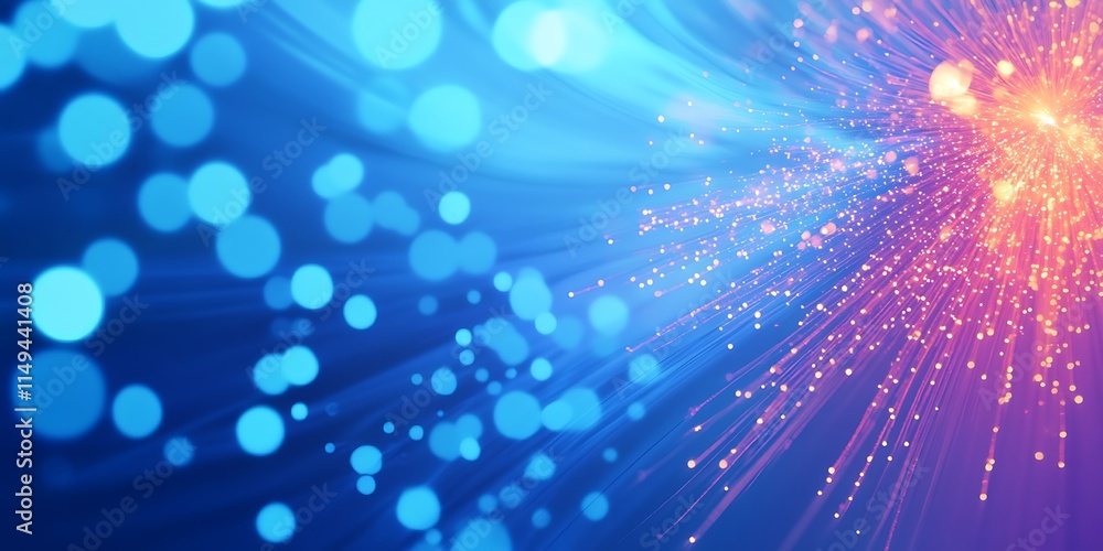 Abstract Blue and Pink Light Fiber Optics Display Abstract Blue and Pink Light Fiber Optics Display