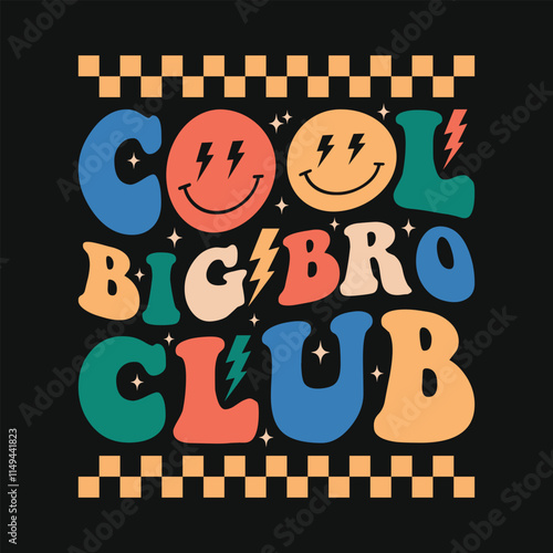Cool Big Bro Club Funny Sibling T Shirt Design