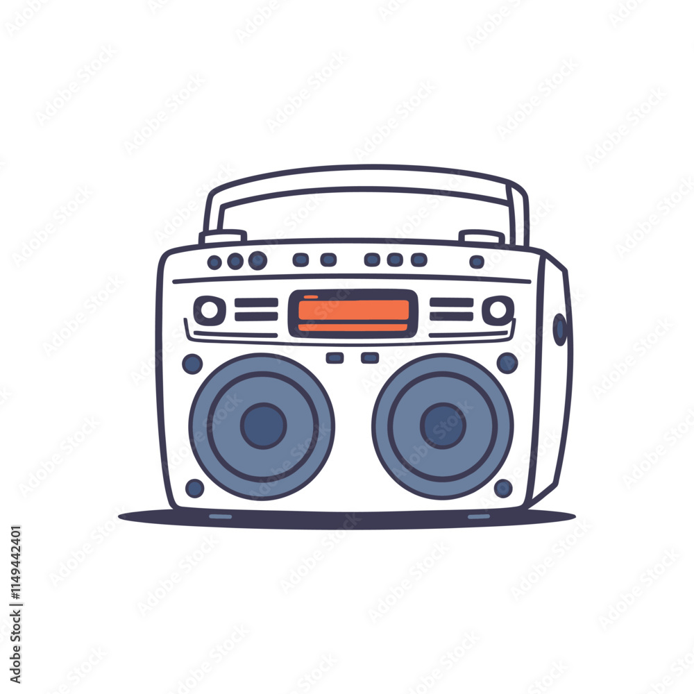 Old School Boom Box Vector Art for Music Enthusiasts and Designers Old School Boom Box Vector Art for Music Enthusiasts and Designers