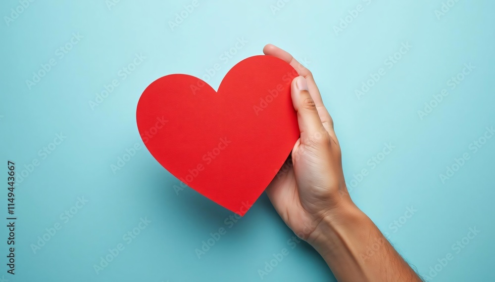 Hand Holding Red Heart Shape Love Care Valentines Hand Holding Red Heart Shape Love Care Valentines