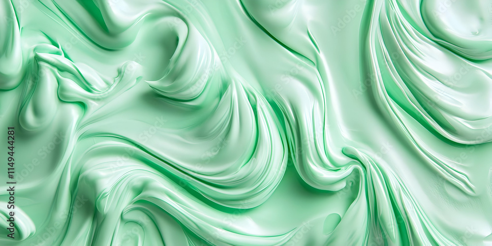 Obraz premium A smooth, mint-colored abstract texture resembling cream or paint.