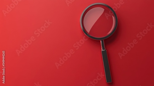 Wallpaper Mural Magnifying Glass on Red Background for Investigation and Analysis Torontodigital.ca
