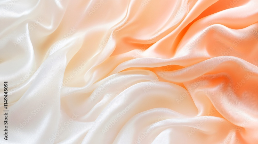 Elegant Draped Peach and White Silk Fabric Texture Elegant Draped Peach and White Silk Fabric Texture