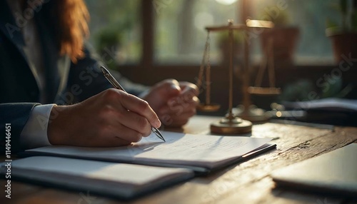 Wallpaper Mural Lawyer Signing Documents Legal Contract Justice Scale Business Desk Torontodigital.ca