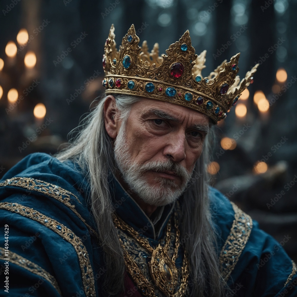 Fototapeta premium The ruler of a magical kingdom must forge their own crown—how do they do it?