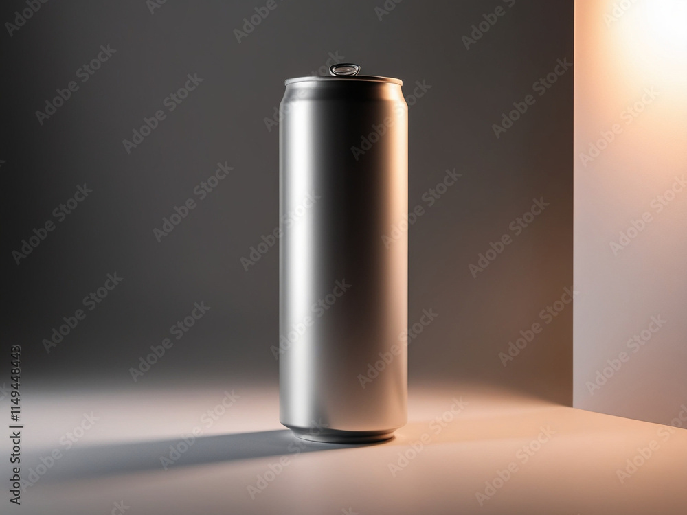 Premium Silver Can with Soft Spotlight Premium Silver Can with Soft Spotlight