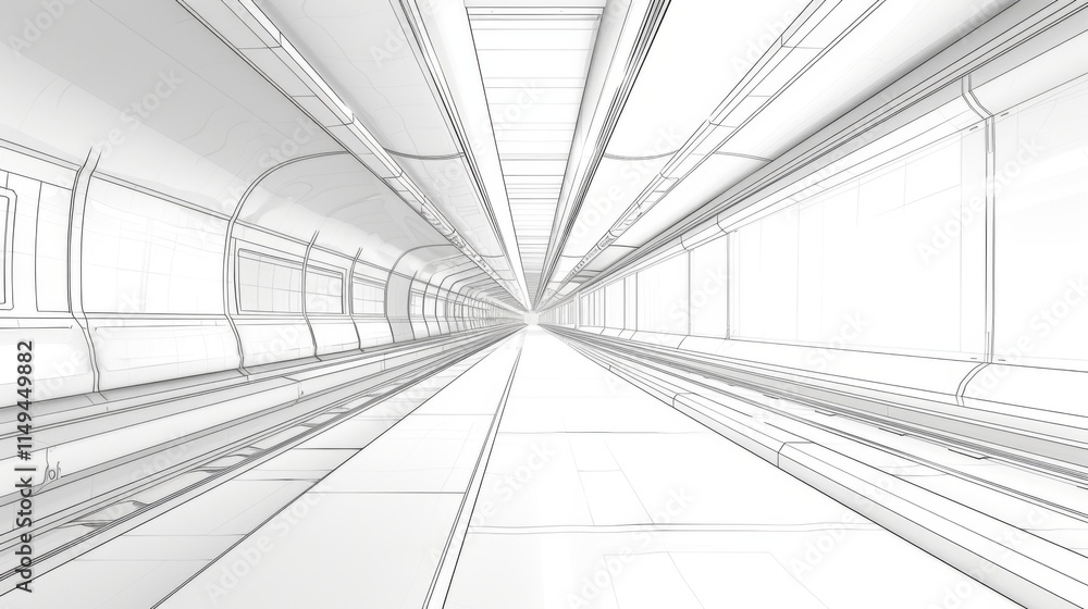 Minimalist 3D Subway Tunnel Design Minimalist 3D Subway Tunnel Design