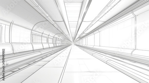 Minimalist 3D Subway Tunnel Design