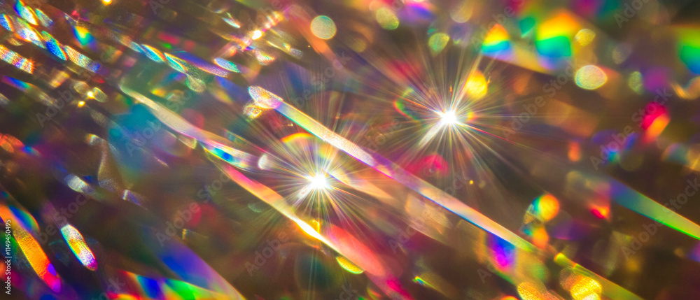 Vibrant rainbow pattern with light flares and prismatic effects Vibrant rainbow pattern with light flares and prismatic effects