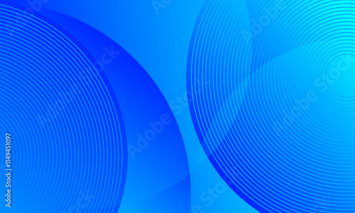 Abstract Blue Background with Circular Lines and Gradient Effects.  ideal for technology or business-themed projects.