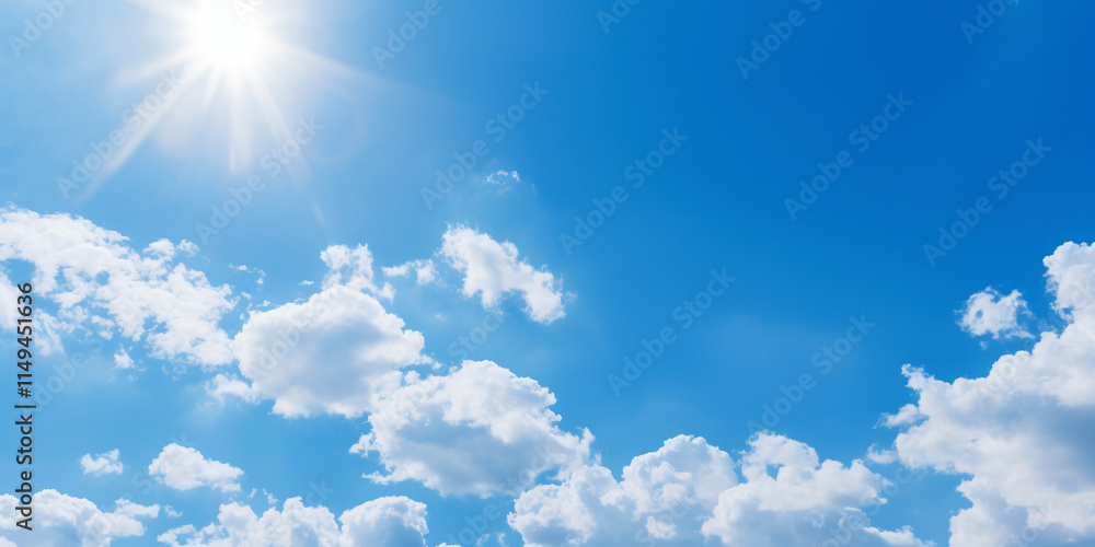 青空と太陽と雲と日差し Generative AI 青空と太陽と雲と日差し Generative AI