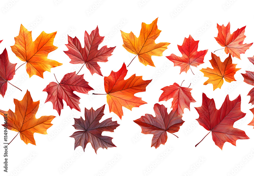 Autumn Maple Leaves Collection Isolated on Transparent Background Autumn Maple Leaves Collection Isolated on Transparent Background