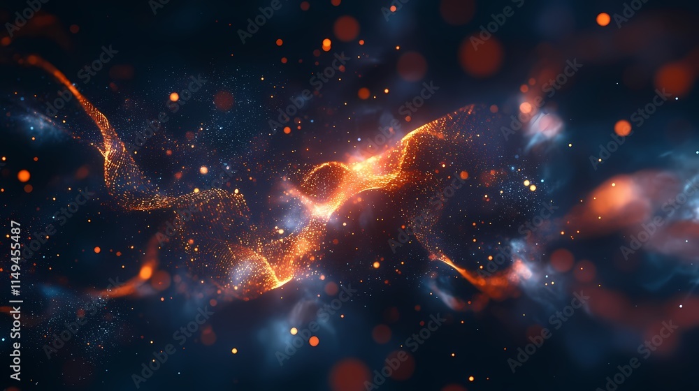 Vibrant Abstract Digital Wave with Sparkling Particles and Glowing Light Effects Vibrant Abstract Digital Wave with Sparkling Particles and Glowing Light Effects