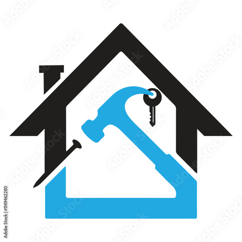  Vector home Real estate home logo  repair, roofing, painting, construction, handyman, remodeling logo design